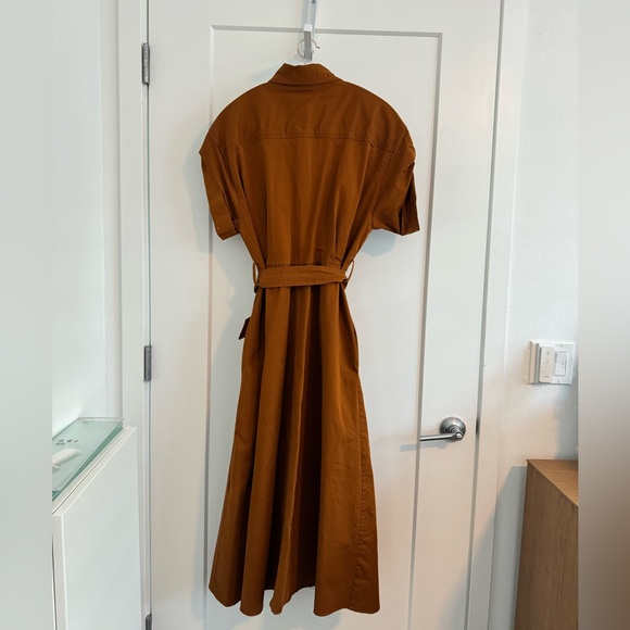Zara | Midi Belted Shirt Dress with Gold Buttons - Picture 12 of 16